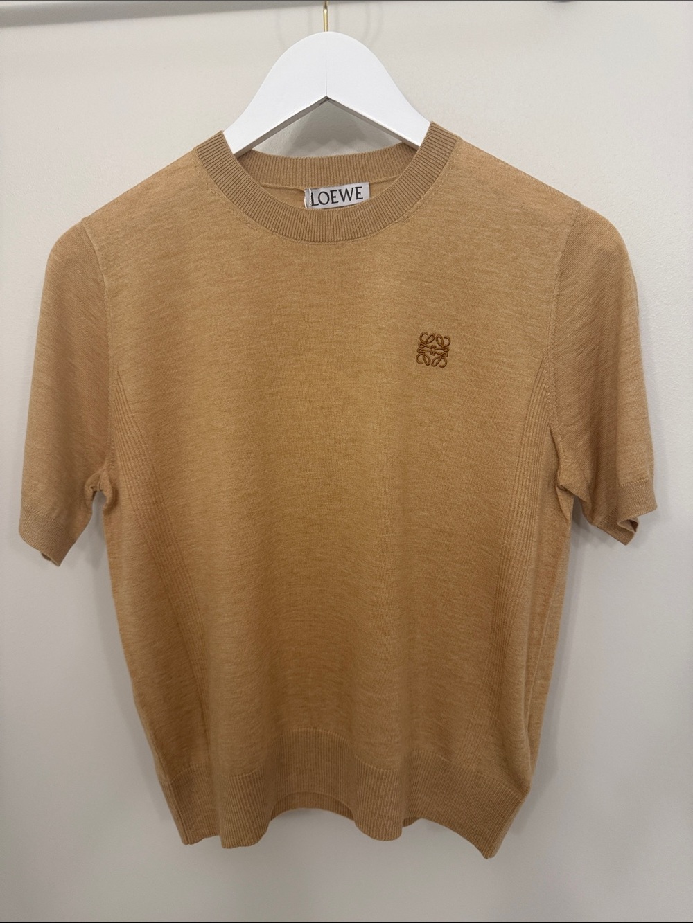 Loewe Caramel Short-Sleeve Knit Top